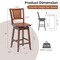 Costway Set of 2/4 Swivel Bar Stools Counter Height Rubber Wood Pub Chairs w/ Rattan Back